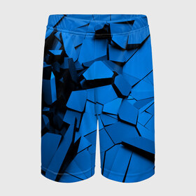 Детские спортивные шорты 3D с принтом Carbon abstraction BLUE в Санкт-Петербурге,  100% полиэстер
 | пояс оформлен широкой мягкой резинкой, ткань тянется
 | abstraction | geometry | абстракция | геометрия | грань | краски | кубик | кубики | линии | мозаика | разноцветные | ребро | текстура | тени | узор