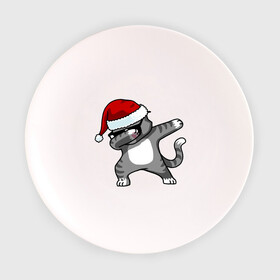 Тарелка с принтом DAB Cat Santa в Санкт-Петербурге, фарфор | диаметр - 210 мм
диаметр для нанесения принта - 120 мм | даб | кот | новогодний | рождество | шапка