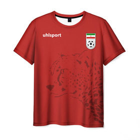 Мужская футболка 3D с принтом Иран, форма в Санкт-Петербурге, 100% полиэфир | прямой крой, круглый вырез горловины, длина до линии бедер | fifa | леопард | фифа | флаг | чемпионат мира