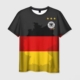 Мужская футболка 3D с принтом Германия, форма в Санкт-Петербурге, 100% полиэфир | прямой крой, круглый вырез горловины, длина до линии бедер | fc |  сборная | германия | спорт | спортивные | фк | футбол | футбольный клуб