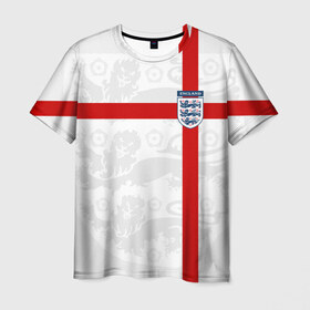 Мужская футболка 3D с принтом Англия, форма в Санкт-Петербурге, 100% полиэфир | прямой крой, круглый вырез горловины, длина до линии бедер | fc |   сборная | англия | спорт | спортивные | фк | футбол | футбольный клуб