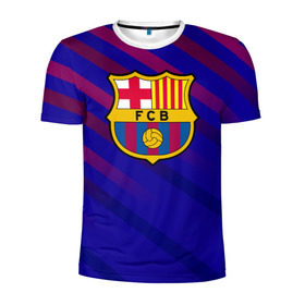 Мужская футболка 3D спортивная с принтом FC Barcelona в Санкт-Петербурге, 100% полиэстер с улучшенными характеристиками | приталенный силуэт, круглая горловина, широкие плечи, сужается к линии бедра | barcelona | football | logo | spain | sport | арт | барселона | испания | лига | лого | спорт | текстура | фк | футбол | футбольный клуб | эмблема