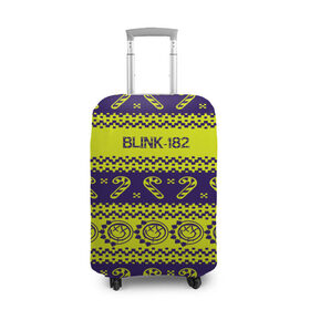 Чехол для чемодана 3D с принтом Blink-182 NEW YEAR COLLECTION в Санкт-Петербурге, 86% полиэфир, 14% спандекс | двустороннее нанесение принта, прорези для ручек и колес | 