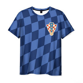 Мужская футболка 3D с принтом Хорватия, форма в Санкт-Петербурге, 100% полиэфир | прямой крой, круглый вырез горловины, длина до линии бедер | croatia | fc | fifa | football | national team | uniform | сборная | фифа | фк | форма | футбол | хорватия