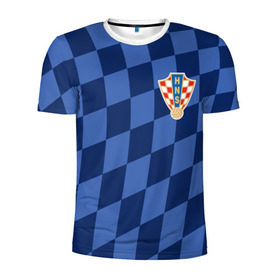 Мужская футболка 3D спортивная с принтом Хорватия, форма в Санкт-Петербурге, 100% полиэстер с улучшенными характеристиками | приталенный силуэт, круглая горловина, широкие плечи, сужается к линии бедра | croatia | fc | fifa | football | national team | uniform | сборная | фифа | фк | форма | футбол | хорватия