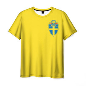 Мужская футболка 3D с принтом Швеция, форма в Санкт-Петербурге, 100% полиэфир | прямой крой, круглый вырез горловины, длина до линии бедер | Тематика изображения на принте: fifa | фифа | чемпионат мира