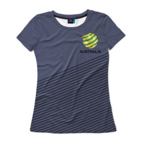 Женская футболка 3D с принтом Австралия, форма в Санкт-Петербурге, 100% полиэфир ( синтетическое хлопкоподобное полотно) | прямой крой, круглый вырез горловины, длина до линии бедер | 
