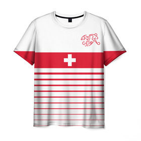 Мужская футболка 3D с принтом Швейцария, форма в Санкт-Петербурге, 100% полиэфир | прямой крой, круглый вырез горловины, длина до линии бедер | fc | спорт | спортивные | фк | футбол | футбольный клуб | швейцария