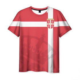 Мужская футболка 3D с принтом Сербия, форма в Санкт-Петербурге, 100% полиэфир | прямой крой, круглый вырез горловины, длина до линии бедер | fc | сербия | спорт | спортивные | фк | футбол | футбольный клуб