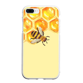 Чехол для iPhone 7Plus/8 Plus матовый с принтом Любители меда в Санкт-Петербурге, Силикон | Область печати: задняя сторона чехла, без боковых панелей | крылья | мед | насекомое | полет | природа | пчелы | улей | цветное | яркое