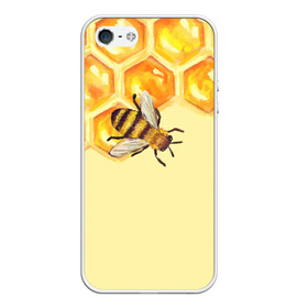 Чехол для iPhone 5/5S матовый с принтом Любители меда в Санкт-Петербурге, Силикон | Область печати: задняя сторона чехла, без боковых панелей | крылья | мед | насекомое | полет | природа | пчелы | улей | цветное | яркое