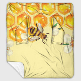 Плед с рукавами с принтом Любители меда в Санкт-Петербурге, 100% полиэстер | Закругленные углы, все края обработаны. Ткань не мнется и не растягивается. Размер 170*145 | крылья | мед | насекомое | полет | природа | пчелы | улей | цветное | яркое