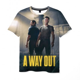 Мужская футболка 3D с принтом A Way Out в Санкт-Петербурге, 100% полиэфир | прямой крой, круглый вырез горловины, длина до линии бедер | a way out