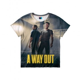 Детская футболка 3D с принтом A Way Out в Санкт-Петербурге, 100% гипоаллергенный полиэфир | прямой крой, круглый вырез горловины, длина до линии бедер, чуть спущенное плечо, ткань немного тянется | a way out