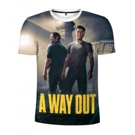 Мужская футболка 3D спортивная с принтом A Way Out в Санкт-Петербурге, 100% полиэстер с улучшенными характеристиками | приталенный силуэт, круглая горловина, широкие плечи, сужается к линии бедра | a way out