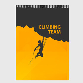Скетчбук с принтом climbing в Санкт-Петербурге, 100% бумага
 | 48 листов, плотность листов — 100 г/м2, плотность картонной обложки — 250 г/м2. Листы скреплены сверху удобной пружинной спиралью | adrenaline | extreme | hiking | mountaineering | mountains | risk | rock climb | rocks | sport | адреналин | альпинизм | высота | горы | риск | скалолазание | скалы | спорт | туризм | экстрим