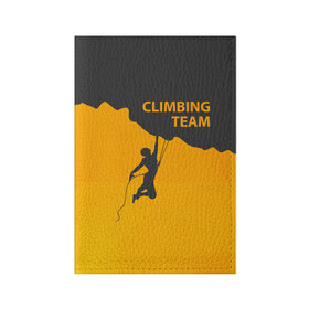 Обложка для паспорта матовая кожа с принтом climbing в Санкт-Петербурге, натуральная матовая кожа | размер 19,3 х 13,7 см; прозрачные пластиковые крепления | adrenaline | extreme | hiking | mountaineering | mountains | risk | rock climb | rocks | sport | адреналин | альпинизм | высота | горы | риск | скалолазание | скалы | спорт | туризм | экстрим