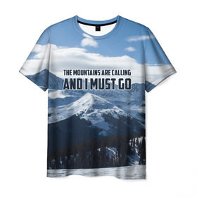 Мужская футболка 3D с принтом альпинизм в Санкт-Петербурге, 100% полиэфир | прямой крой, круглый вырез горловины, длина до линии бедер | adrenaline | extreme | hiking | mountaineering | mountains | risk | rock climb | rocks | sport | адреналин | альпинизм | высота | горы | риск | скалолазание | скалы | спорт | туризм | экстрим