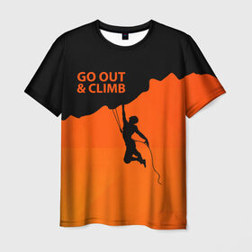 Мужская футболка 3D с принтом climbing в Санкт-Петербурге, 100% полиэфир | прямой крой, круглый вырез горловины, длина до линии бедер | adrenaline | extreme | hiking | mountaineering | mountains | risk | rock climb | rocks | sport | адреналин | альпинизм | высота | горы | риск | скалолазание | скалы | спорт | туризм | экстрим