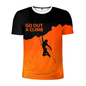 Мужская футболка 3D спортивная с принтом climbing в Санкт-Петербурге, 100% полиэстер с улучшенными характеристиками | приталенный силуэт, круглая горловина, широкие плечи, сужается к линии бедра | adrenaline | extreme | hiking | mountaineering | mountains | risk | rock climb | rocks | sport | адреналин | альпинизм | высота | горы | риск | скалолазание | скалы | спорт | туризм | экстрим