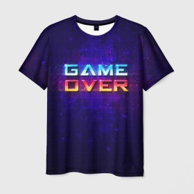 Мужская футболка 3D с принтом Game Over в Санкт-Петербурге, 100% полиэфир | прямой крой, круглый вырез горловины, длина до линии бедер | game | игра | игрок | карта | компьютерные игры | стратегия
