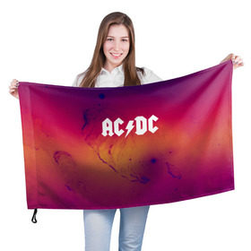 Флаг 3D с принтом AC DC COLLECTION SPACE EDITION в Санкт-Петербурге, 100% полиэстер | плотность ткани — 95 г/м2, размер — 67 х 109 см. Принт наносится с одной стороны | ac dc | logo | music | pop | rock | usa | альтернатива | металл | музыка | музыкальный | поп | рок