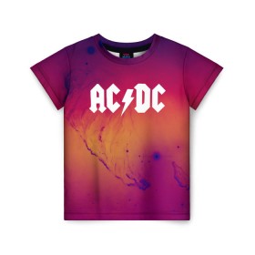 Детская футболка 3D с принтом AC DC COLLECTION SPACE EDITION в Санкт-Петербурге, 100% гипоаллергенный полиэфир | прямой крой, круглый вырез горловины, длина до линии бедер, чуть спущенное плечо, ткань немного тянется | ac dc | logo | music | pop | rock | usa | альтернатива | металл | музыка | музыкальный | поп | рок