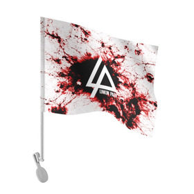 Флаг для автомобиля с принтом LINKIN PARK BLOOD COLLECTION в Санкт-Петербурге, 100% полиэстер | Размер: 30*21 см | linkin park | logo | music | pop | rock | альтернатива | металл | музыка | музыкальный | поп | рок | честер беннингтон