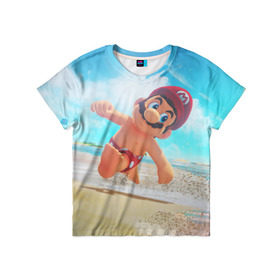 Детская футболка 3D с принтом Super Mario Odyssey в Санкт-Петербурге, 100% гипоаллергенный полиэфир | прямой крой, круглый вырез горловины, длина до линии бедер, чуть спущенное плечо, ткань немного тянется | Тематика изображения на принте: nintendo | super mario odyssey | марио | нинтендо