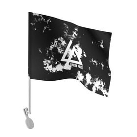 Флаг для автомобиля с принтом LINKIN PARK SMOKE FIRE STYLE в Санкт-Петербурге, 100% полиэстер | Размер: 30*21 см | linkin park | logo | music | pop | rock | альтернатива | металл | музыка | музыкальный | поп | рок | честер беннингтон