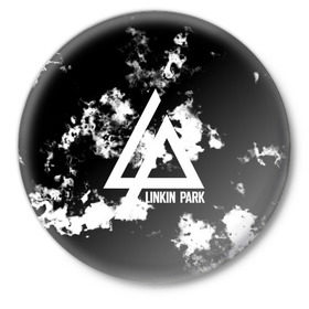 Значок с принтом LINKIN PARK SMOKE FIRE STYLE в Санкт-Петербурге,  металл | круглая форма, металлическая застежка в виде булавки | linkin park | logo | music | pop | rock | альтернатива | металл | музыка | музыкальный | поп | рок | честер беннингтон