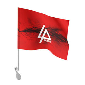 Флаг для автомобиля с принтом LINKIN PARK lightning red в Санкт-Петербурге, 100% полиэстер | Размер: 30*21 см | linkin park | logo | music | pop | rock | альтернатива | металл | музыка | музыкальный | поп | рок | честер беннингтон