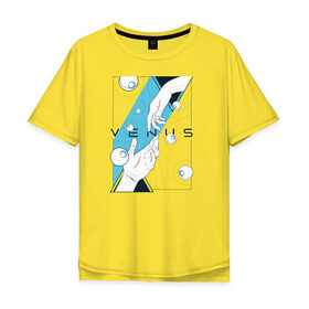 Мужская футболка хлопок Oversize с принтом Venus (женская) в Санкт-Петербурге, 100% хлопок | свободный крой, круглый ворот, “спинка” длиннее передней части | venus | венера | комплект | парная