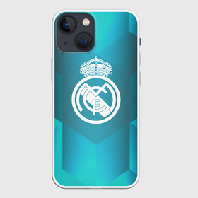 Чехол для iPhone 13 mini с принтом Real Madrid Geometry Sport в Санкт-Петербурге,  |  | Тематика изображения на принте: emirates | fc | real madrid | геометрия | реал мадрид | футбольный клуб | эмблема