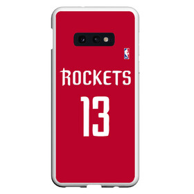 Чехол для Samsung S10E с принтом Houston Rockets в Санкт-Петербурге, Силикон | Область печати: задняя сторона чехла, без боковых панелей | 13 | fear the beard | houston rockets | nba | rise sports | баскетбол | баскетбольная | джеймс харден | нба | номер | спортивная | форма | хьюстон рокетс