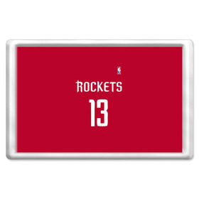 Магнит 45*70 с принтом Houston Rockets в Санкт-Петербурге, Пластик | Размер: 78*52 мм; Размер печати: 70*45 | 13 | fear the beard | houston rockets | nba | rise sports | баскетбол | баскетбольная | джеймс харден | нба | номер | спортивная | форма | хьюстон рокетс