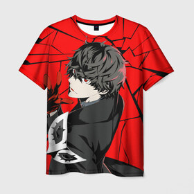 Мужская футболка 3D с принтом Red в Санкт-Петербурге, 100% полиэфир | прямой крой, круглый вырез горловины, длина до линии бедер | anime | persona 5 | аниме | персона 5