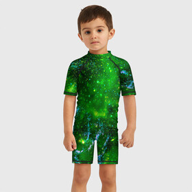 Детский купальный костюм 3D с принтом Кислотный космос в Санкт-Петербурге, Полиэстер 85%, Спандекс 15% | застежка на молнии на спине | абстракция | кислотные цвета | космос