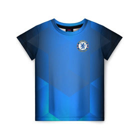 Детская футболка 3D с принтом Chelsea Uniform в Санкт-Петербурге, 100% гипоаллергенный полиэфир | прямой крой, круглый вырез горловины, длина до линии бедер, чуть спущенное плечо, ткань немного тянется | Тематика изображения на принте: chelsea | emirates | fc | абстракция | геометрия | зож | клуб | линии | мода | модные | мяч | спорт | спортивные | стиль | тренды | флаг россии | футбол | футбольный клуб | челси | экстрим | эмблема