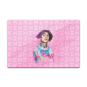 Пазл магнитный 126 элементов с принтом Lil Pink в Санкт-Петербурге, полимерный материал с магнитным слоем | 126 деталей, размер изделия —  180*270 мм | Тематика изображения на принте: lil peep | rap | густав ор | лил пип | рэп