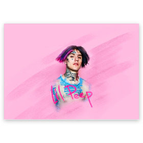 Поздравительная открытка с принтом Lil Pink в Санкт-Петербурге, 100% бумага | плотность бумаги 280 г/м2, матовая, на обратной стороне линовка и место для марки
 | Тематика изображения на принте: lil peep | rap | густав ор | лил пип | рэп