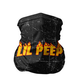 Бандана-труба 3D с принтом Lil Fire Peep в Санкт-Петербурге, 100% полиэстер, ткань с особыми свойствами — Activecool | плотность 150‒180 г/м2; хорошо тянется, но сохраняет форму | Тематика изображения на принте: lil peep | rap | густав ор | лил пип | рэп
