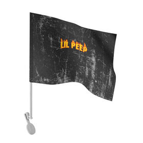 Флаг для автомобиля с принтом Lil Fire Peep в Санкт-Петербурге, 100% полиэстер | Размер: 30*21 см | lil peep | rap | густав ор | лил пип | рэп