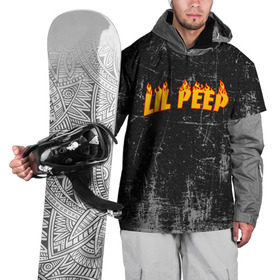 Накидка на куртку 3D с принтом Lil Fire Peep в Санкт-Петербурге, 100% полиэстер |  | lil peep | rap | густав ор | лил пип | рэп