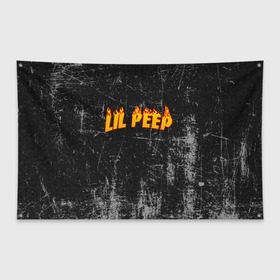 Флаг-баннер с принтом Lil Fire Peep в Санкт-Петербурге, 100% полиэстер | размер 67 х 109 см, плотность ткани — 95 г/м2; по краям флага есть четыре люверса для крепления | lil peep | rap | густав ор | лил пип | рэп