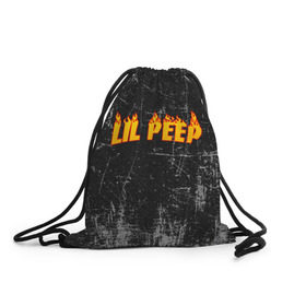 Рюкзак-мешок 3D с принтом Lil Fire Peep в Санкт-Петербурге, 100% полиэстер | плотность ткани — 200 г/м2, размер — 35 х 45 см; лямки — толстые шнурки, застежка на шнуровке, без карманов и подкладки | lil peep | rap | густав ор | лил пип | рэп