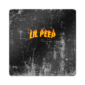 Магнит виниловый Квадрат с принтом Lil Fire Peep в Санкт-Петербурге, полимерный материал с магнитным слоем | размер 9*9 см, закругленные углы | lil peep | rap | густав ор | лил пип | рэп