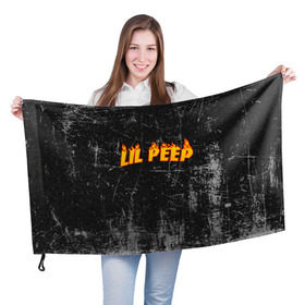 Флаг 3D с принтом Lil Fire Peep в Санкт-Петербурге, 100% полиэстер | плотность ткани — 95 г/м2, размер — 67 х 109 см. Принт наносится с одной стороны | lil peep | rap | густав ор | лил пип | рэп
