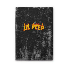 Обложка для автодокументов с принтом Lil Fire Peep в Санкт-Петербурге, натуральная кожа |  размер 19,9*13 см; внутри 4 больших “конверта” для документов и один маленький отдел — туда идеально встанут права | lil peep | rap | густав ор | лил пип | рэп