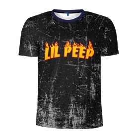 Мужская футболка 3D спортивная с принтом Lil Fire Peep в Санкт-Петербурге, 100% полиэстер с улучшенными характеристиками | приталенный силуэт, круглая горловина, широкие плечи, сужается к линии бедра | lil peep | rap | густав ор | лил пип | рэп